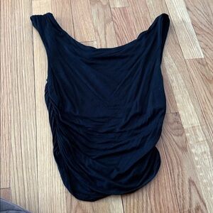 Silence and noise rucched side knit top in medium